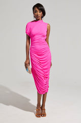 CAMARI RUCHED MIDI DRESS