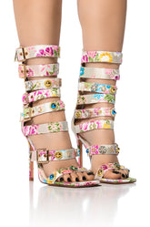 AZALEA WANG BASE EMBELLISHED GLADIATOR SANDAL IN BONE