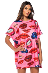 BAYLEE GRAPHIC TEE MINI DRESS