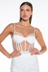 HERA CORSETED MESH BODYSUIT