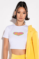 HERE COMES TROUBLE EMBELLISHED SHORT SLEEVE TEE