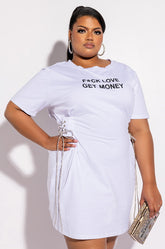 PLUS GET MONEY GRAPHIC T SHIRT DRESS