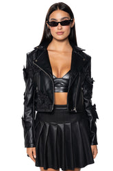 PUT A BOW ON IT HOLIDAY EDITION MOTO JACKET