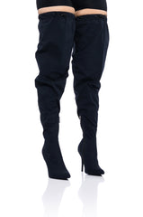 AZALEA WANG MANTIS BAGGY THIGH HIGH BOOT IN BLACK