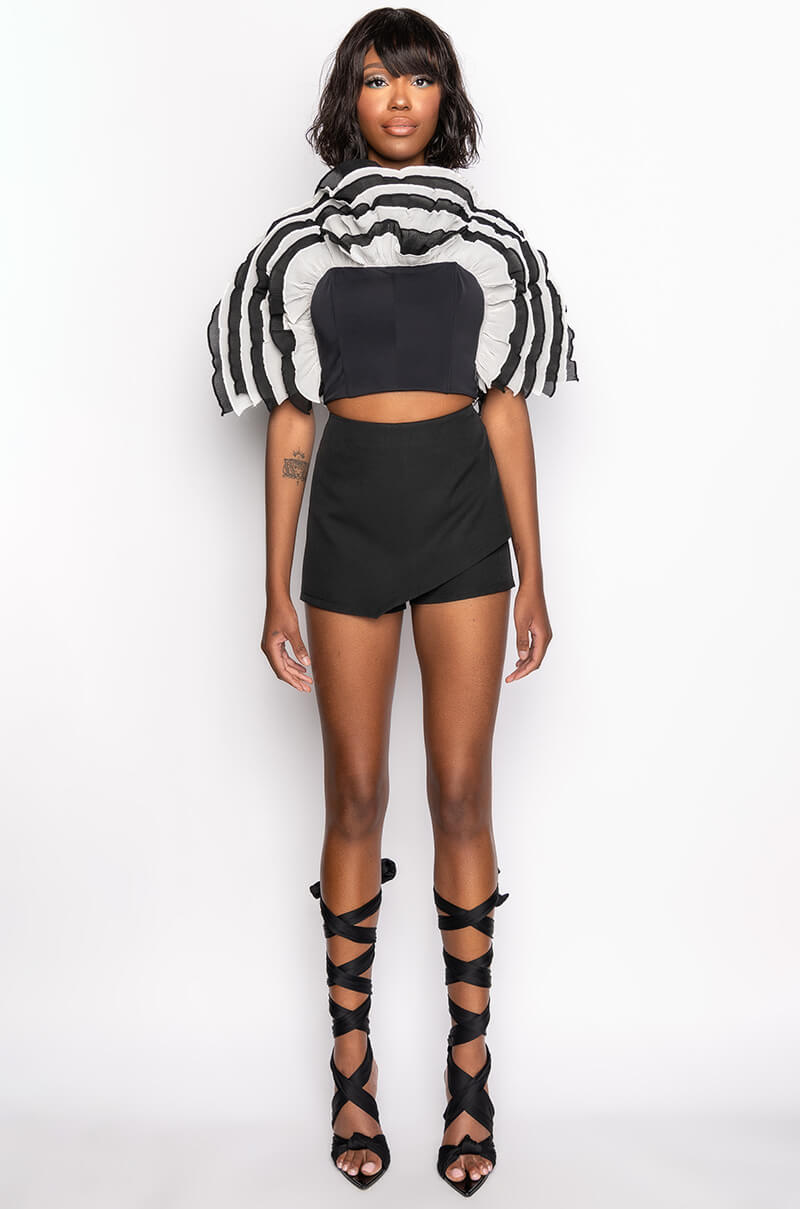 LIVE FOR THE DRAMA RUFFLE BUSTIER