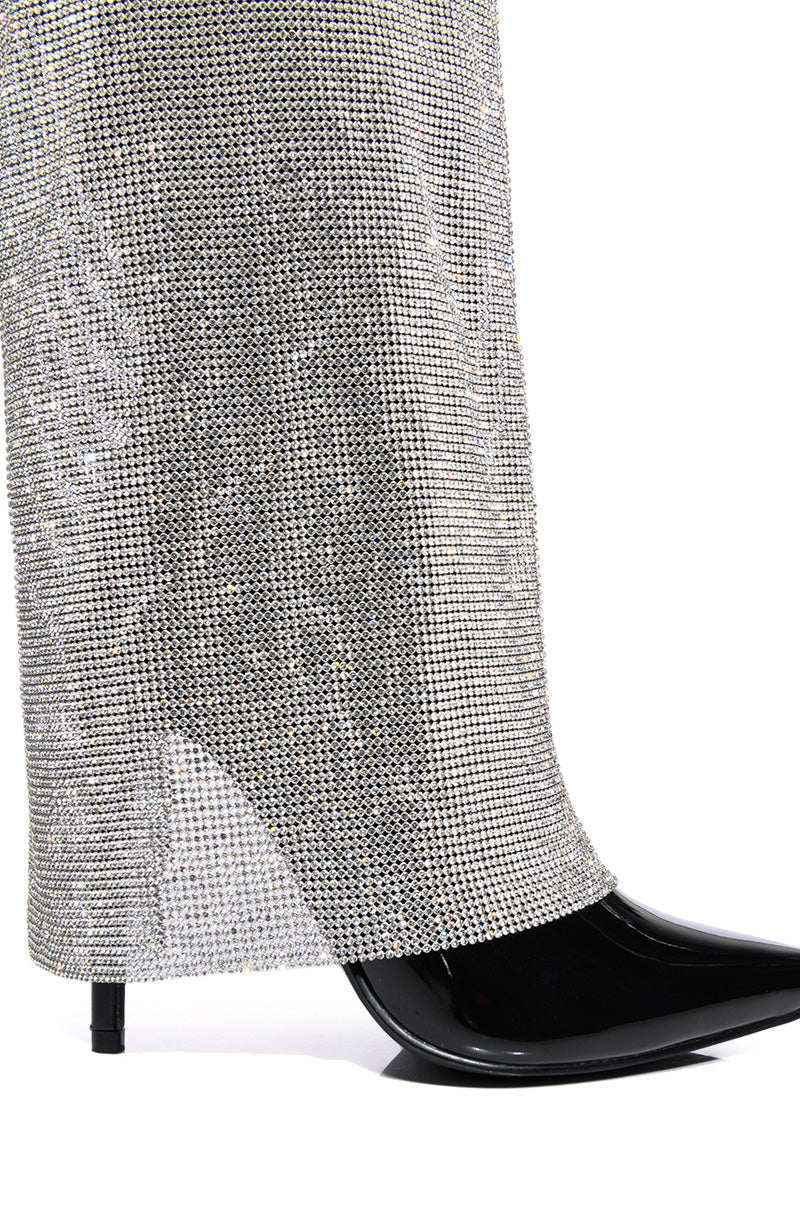 METIZER DIAMOND OVERLAY BOOT IN BLACK PATENT