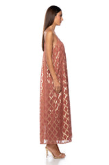 OUT IN THE SUN STRAPPY PRINTED MIDI DRESS